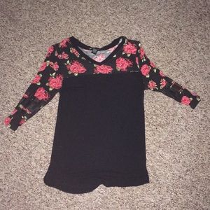 Rose baseball tee